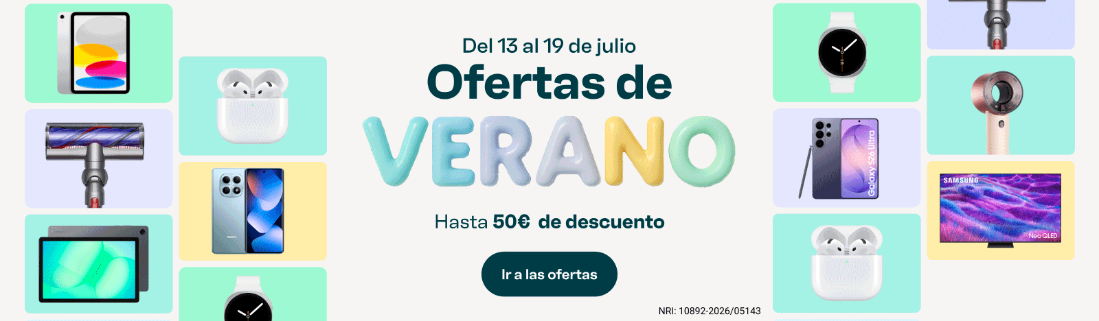 Del 13 al 19 de julio ofertas de verano. Hasta 50€ de descuento. Ir a las ofertas.