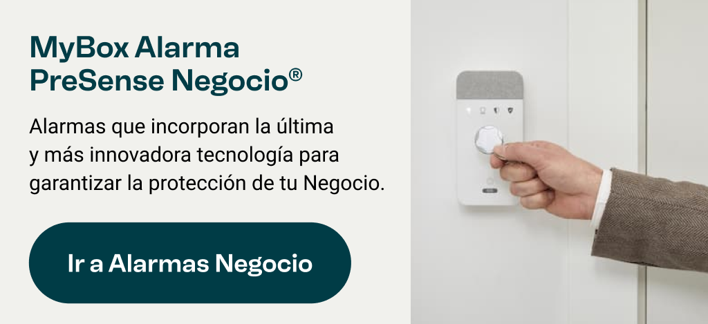 MyBox Alarma PreSense Negocio: Alarmas que incorporan la última y más innovadora tecnología para garantizar la protección de tu Negocio. Ir a Alarmas Negocio