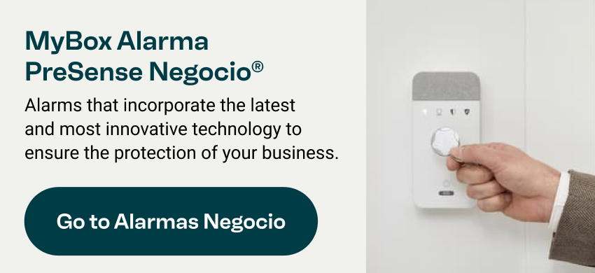 MyBox Alarma PreSense Negocio: Alarms that incorporate the latest and most innovative technology to ensure the protection of your business. Go to Alarmas Negocio