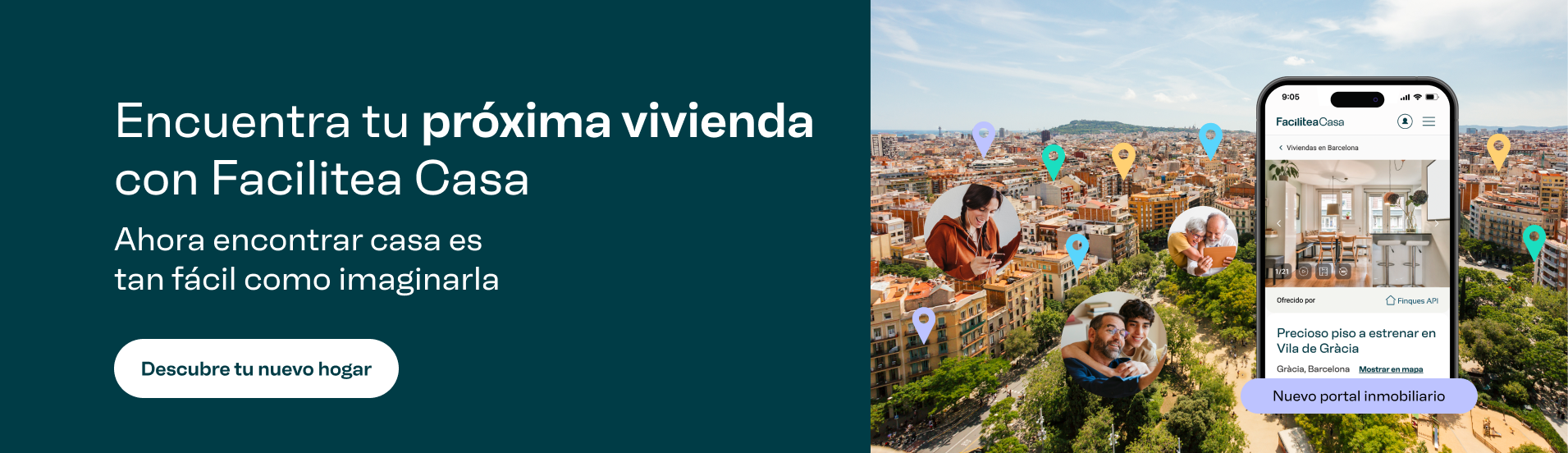 Encuentra tu vivienda para comprar o alquilar en Facilitea Casa. Botón ir a FaciliteaCasa (saldrás de esta página)