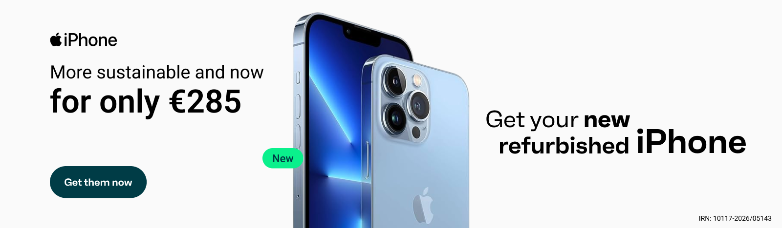 Get your reconditioned iPhone now – it’s more sustainable and now available for just €285. Click here to get yours.