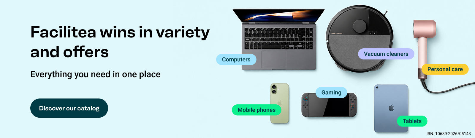 When it comes to variety and special offers, Facilitea is the winner. Everything you need in one place. Discover our catalogue.