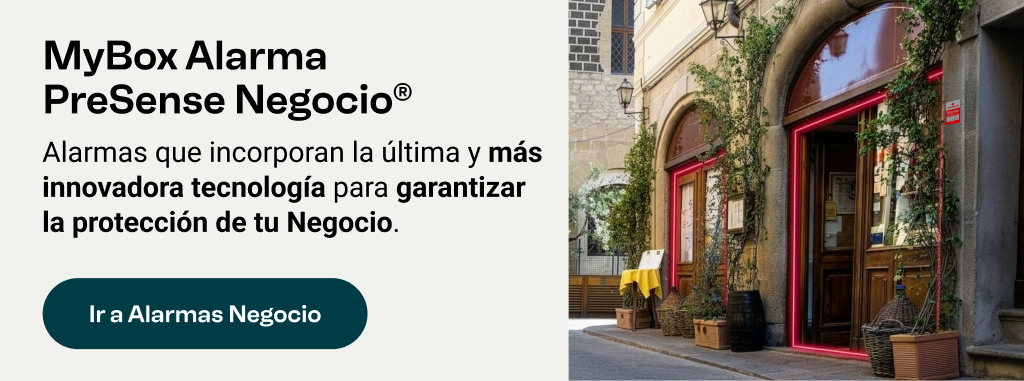 MyBox Alarma PreSense Negocio: Alarmas que incorporan la última y más innovadora tecnología para garantizar la protección de tu Negocio. Ir a Alarmas Negocio