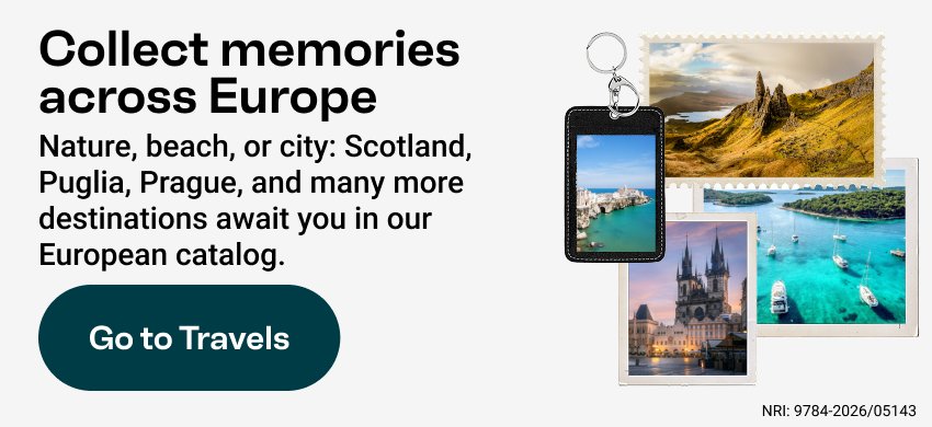 Collect memories across Europe. Nature, beach or city: Scotland, Puglia, Prague and many more destinations await you in our European catalog. Go to travel