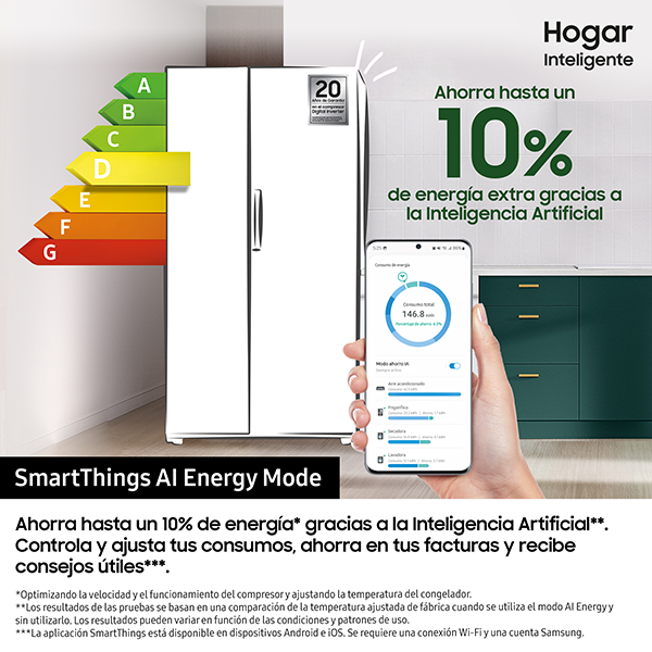 Side by Side refrigerator Samsung Bespoke AI RS70F65KDTEF stainless steel
                                    image number 3