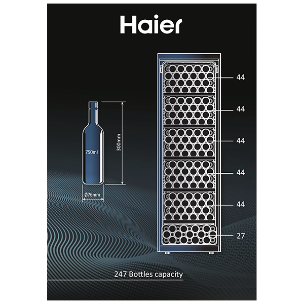 Haier wine cooler for 247 bottles HWS247GGU1
                                    image number 6