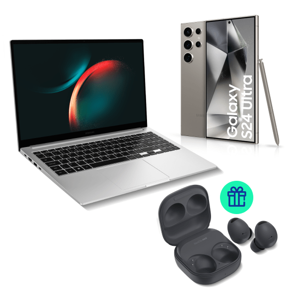 Pack Galaxy S24 Ultra 512Gb Gris Titanium + Portátil Samsung Galaxy Book3 + Galaxy Buds2 Pro Gray de regalo
                                    image number 0