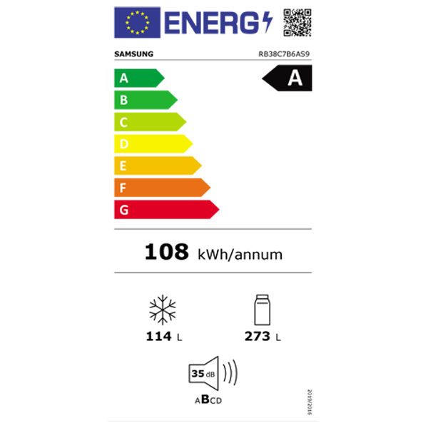 Samsung 2-m BESPOKE stainless steel fridge freezer - RB38C7B6AS9/EF WiFi
                                    image number 2
