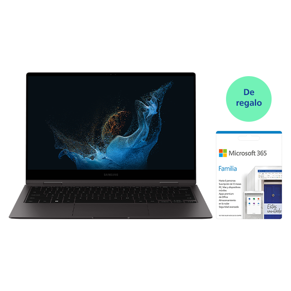 Portátil 13" Samsung Galaxy Book2 Pro 360 Black NP930QED-KA1ES + Microsoft Office 365 Family 6GQ-01167
                                    image number 0