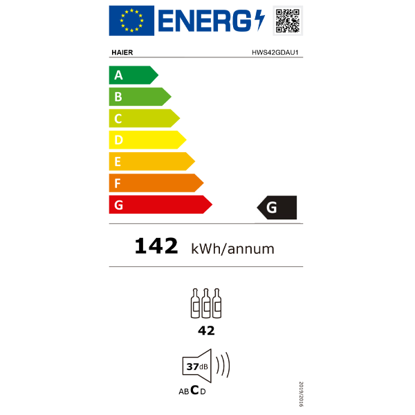 Armari per a vi Haier per a 42 ampolles en 2 zones HWS42GDAU1
                                    image number 5