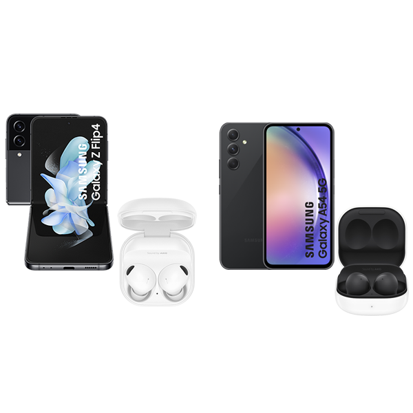Pack Galaxy Z Flip 4 256GB Graphite + Galaxy A54 256GB Graphite + Buds2 Pro White + Buds2 Negro
                                    image number 0