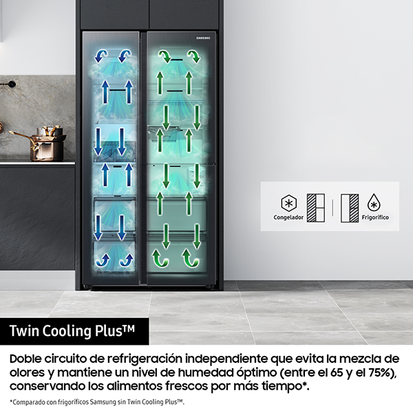 Frigorífico Side by Side Samsung Bespoke AI RS80F66KCTEF inox
                                    image number 5