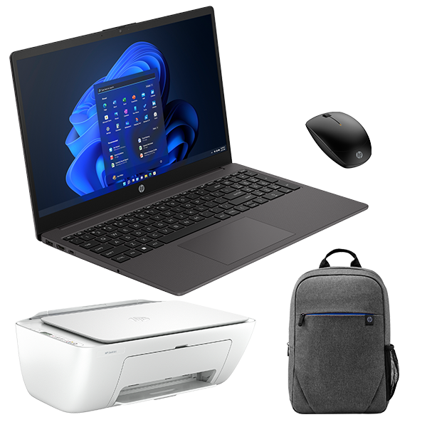 HomePack HP 255 G10 AMD RYZEN 3-7330U  8GB 256GB 15,6 W11 con Impresora HP 2810E, mochila y ratón inalámbrico