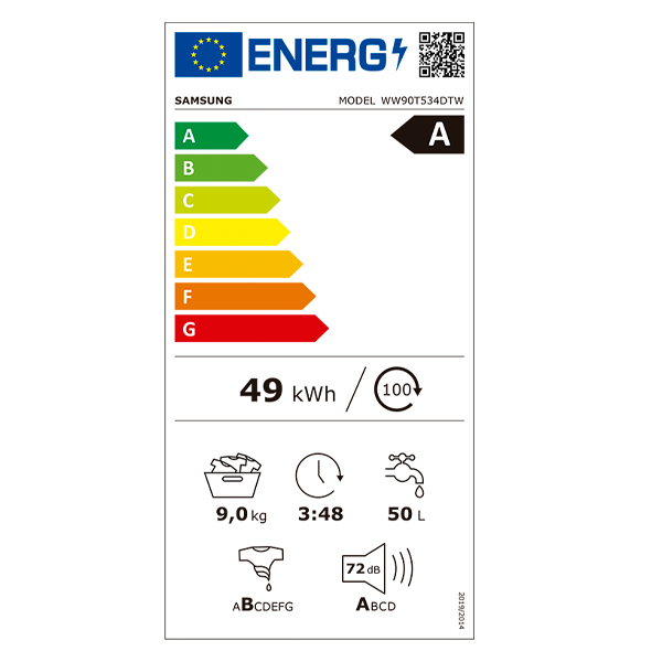 Lavadora Samsung blanca EcoBubble 9kg - WW90T534DTW/S3
                                    image number 1
