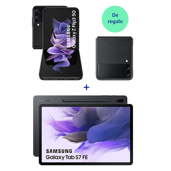 Pack Galaxy ZFlip 3 256GB Black + Tab S7 FE 128Gb+ Aramid Cover de regalo
                                    image number 0