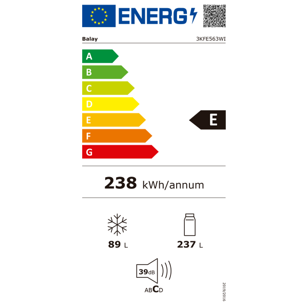 Pack Electrodomésticos Balay blanco (Frigo 186cm, Lavadora)
                                    image number 2