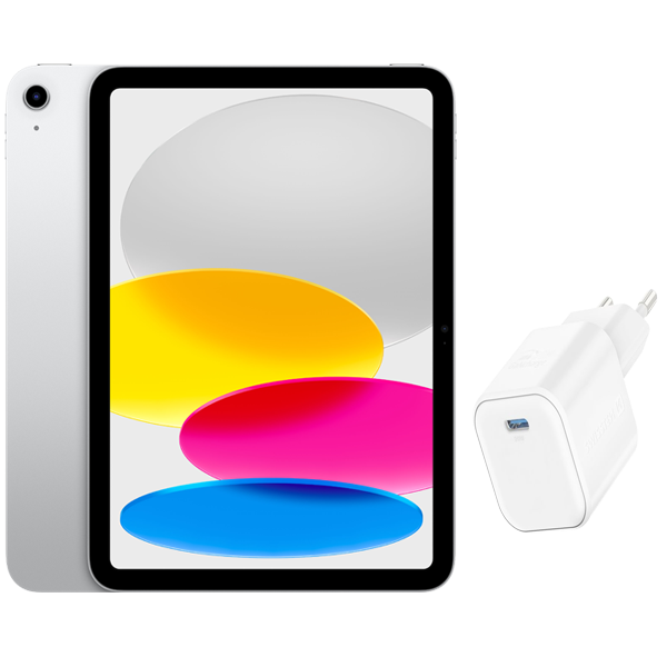 iPad 10,9" 10a gen (2024) WiFi 64 GB Plata amb Adaptador 20W USB-C