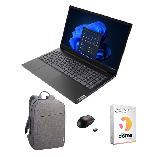 Pack Lenovo V15 G3 IAP i3-1215U 8GB with Panda antivirus, Briefcase and Mouse